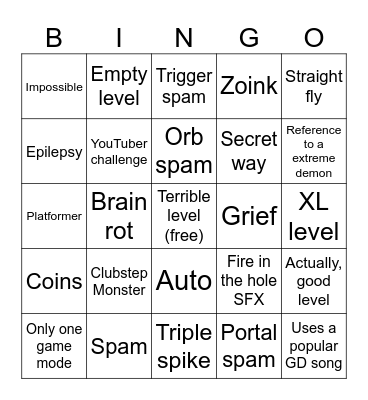 Recent tab Bingo Card