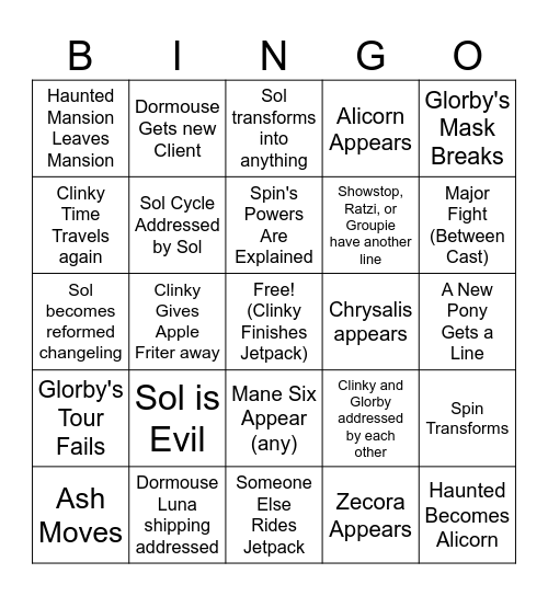 Last 4 Episodes Of Fic Bingo Card