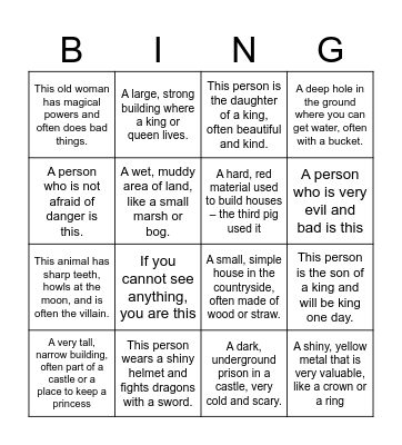 HFJ U6L1 Bingo Card