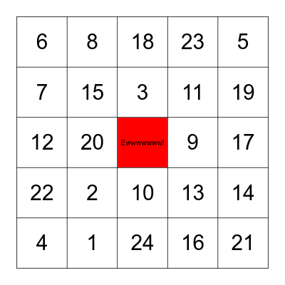 D20 Bingo Card