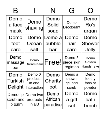 Demo Bingo Card