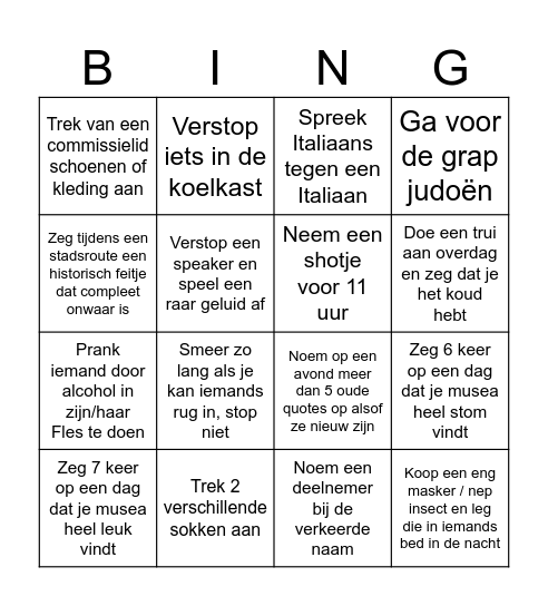 Elines bingo Card