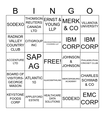 PHLWE TOP 30 ACCOUNTS Bingo Card