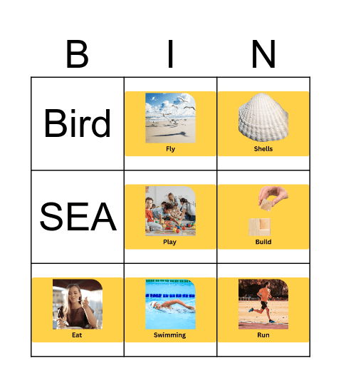 Beach Bingo Card