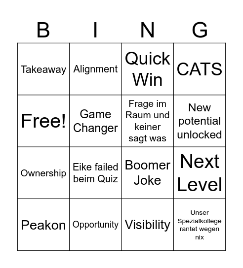 Weekly Bingo Card