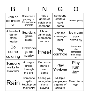 Birthday Bingo Card