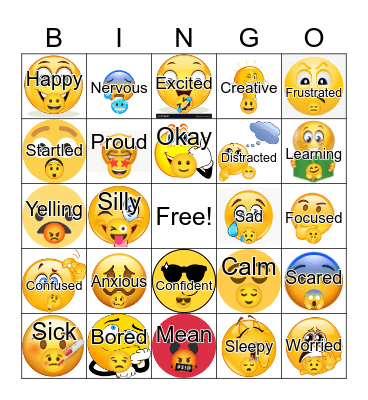 Zones of Regulation BINGO Card