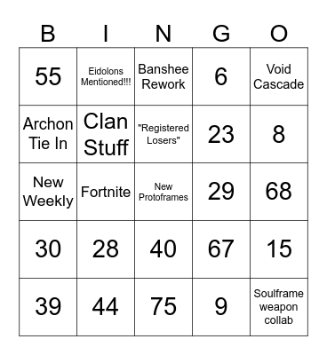 Number Bingo 1-75 Bingo Card