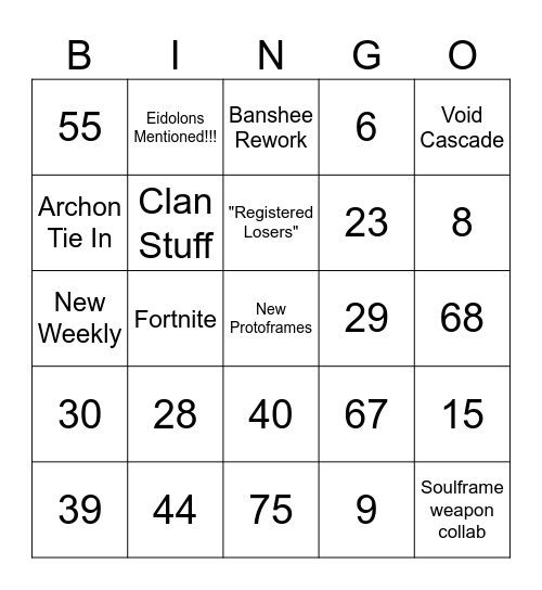 Number Bingo 1-75 Bingo Card