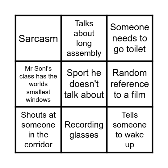 Final Miller BINGO! Bingo Card
