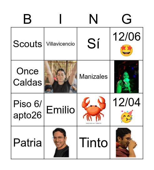Bingoooooo Bry & Juana Bingo Card