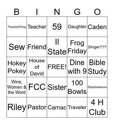 LOIS' BIRTHDAY BINGO Card
