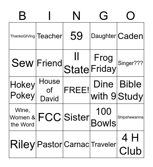 LOIS' BIRTHDAY BINGO Card