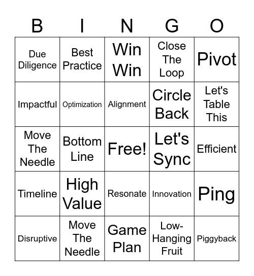 1 Bingo Card