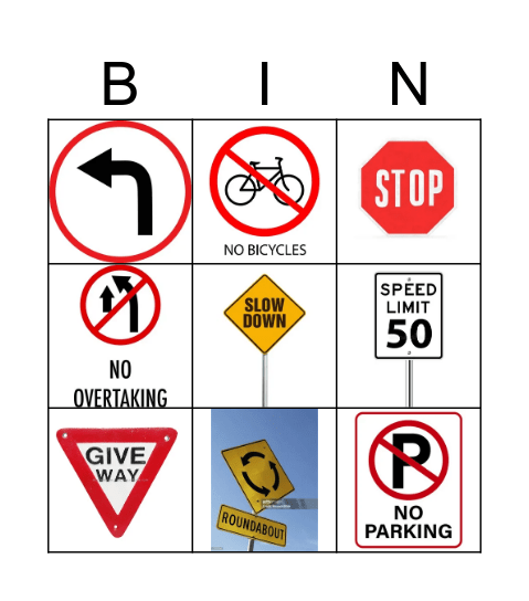 ROAD BINGO Card