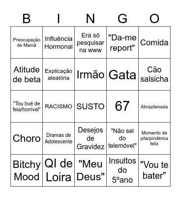 Bingo da Kellyz Bingo Card