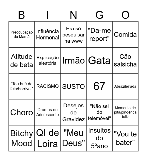 Bingo da Kellyz Bingo Card