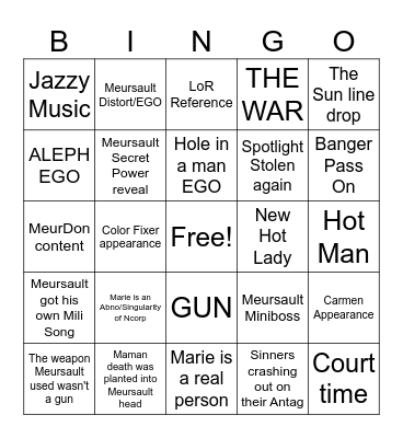 Canto X Bingo Card