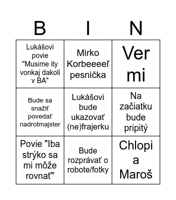 Šimon Bingo Card