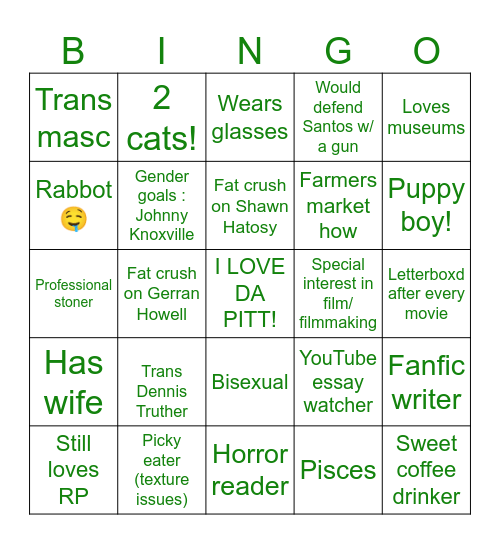 Jack (not Abbot) bingo Card