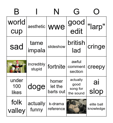TikTok Bingo #4 i think Bingo Card