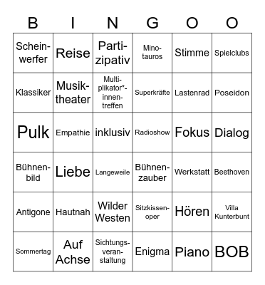 SPRITZ & SPIELPLAN 2026 Bingo Card
