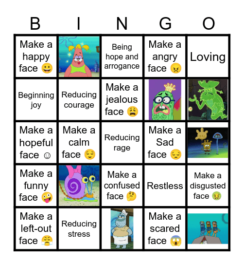 Social Emotional Bingo Card