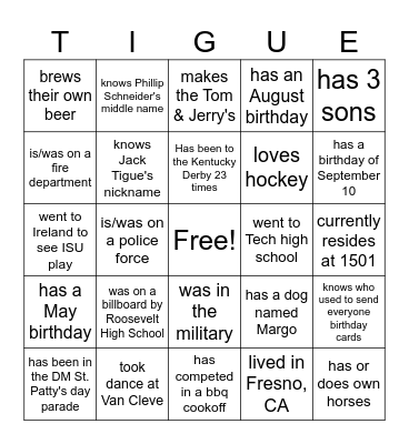 FIND THE FAMILY MEMBER WHO.... Bingo Card