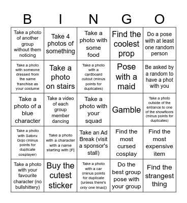 Smash Con 2026 BINGO Card
