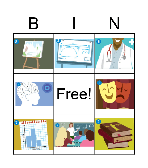 COLLEGE MAJORS Bingo Card
