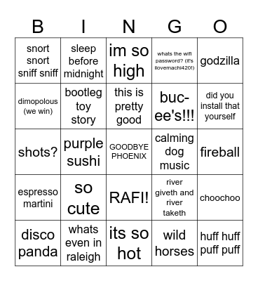 PHX WYA ™️ Bingo Card