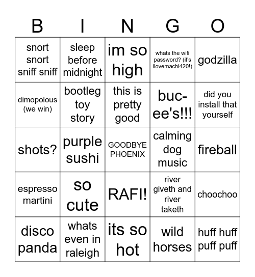 PHX WYA ™️ Bingo Card