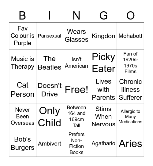 Bewitchingomen Bingo Card