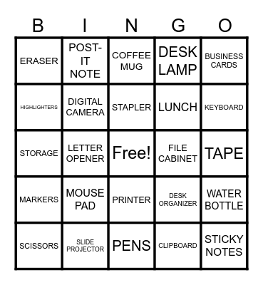SSEAC OFFICE BINGO Card
