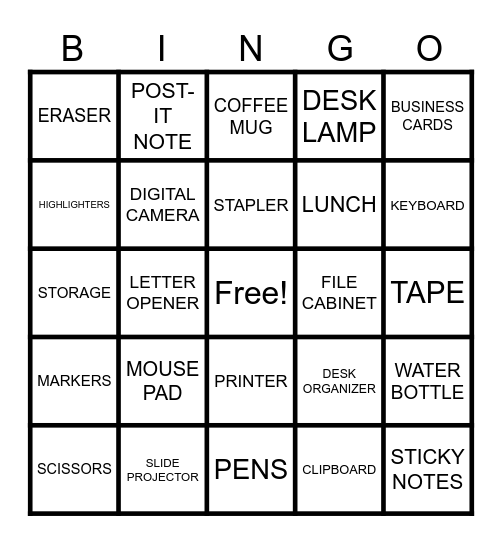 SSEAC OFFICE BINGO Card