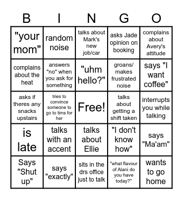 Qwe Bingo Card