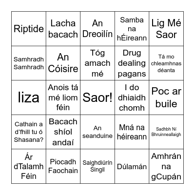 BIONGÓ LÓCÓ Bingo Card