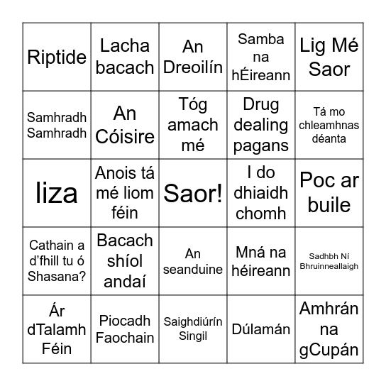 BIONGÓ LÓCÓ Bingo Card