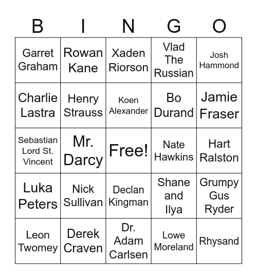 RTTBC Book Boyfriends Bingo Card
