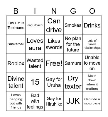 JAMES BINGO Card