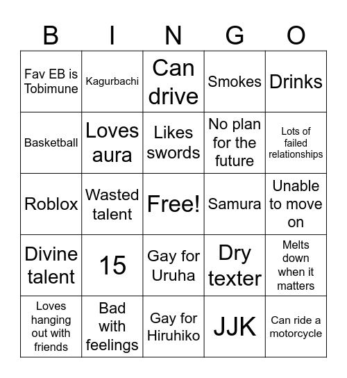 JAMES BINGO Card