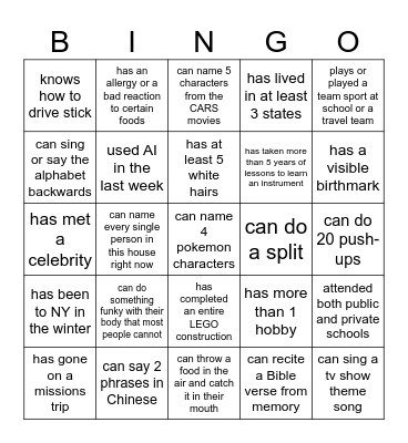 GC Guess Who Bingo Card