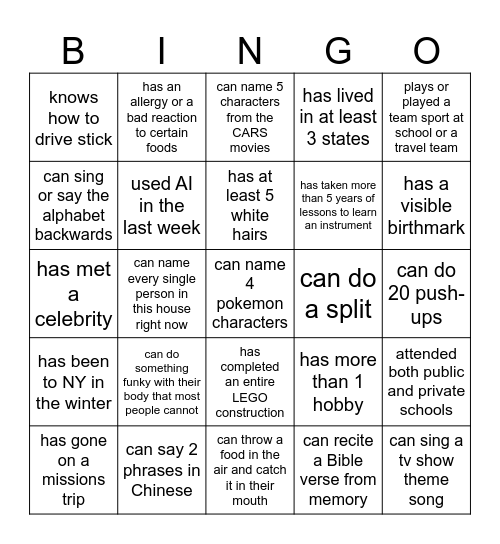 GC Guess Who Bingo Card