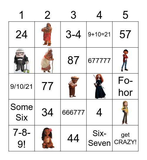 People And Numbered Generations Bingo Card