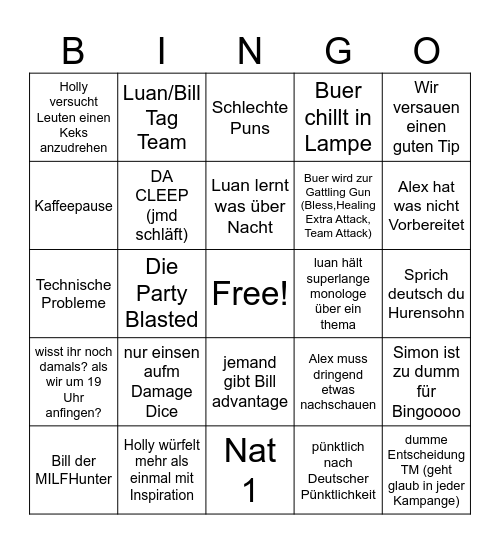Session 65 Bingo Card