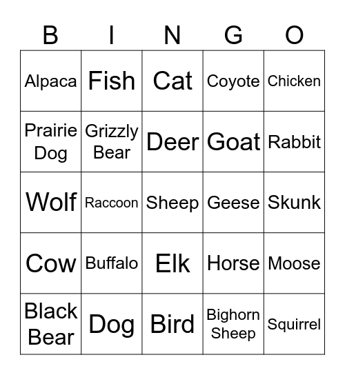 The Wild West Bingo Card