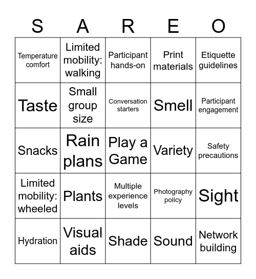 On-Farm Engagement Bingo Card