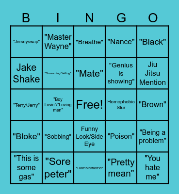 Jake Bingo Card