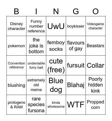 Furry Meme Bingo! Bingo Card