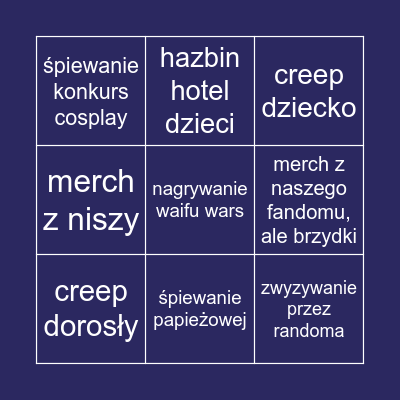 Mizukon bingo Card